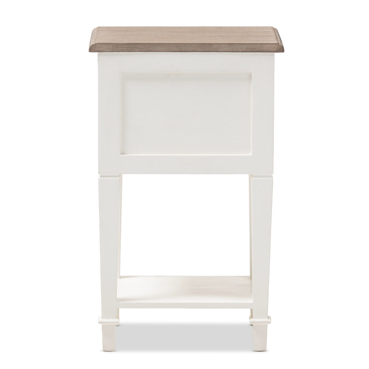 Baxton Studio Dauphine Provincial Style Weathered Oak and White Wash Distressed Finish Wood Nightstand  Baxton Studio-nightstands-Minimal And Modern - 6