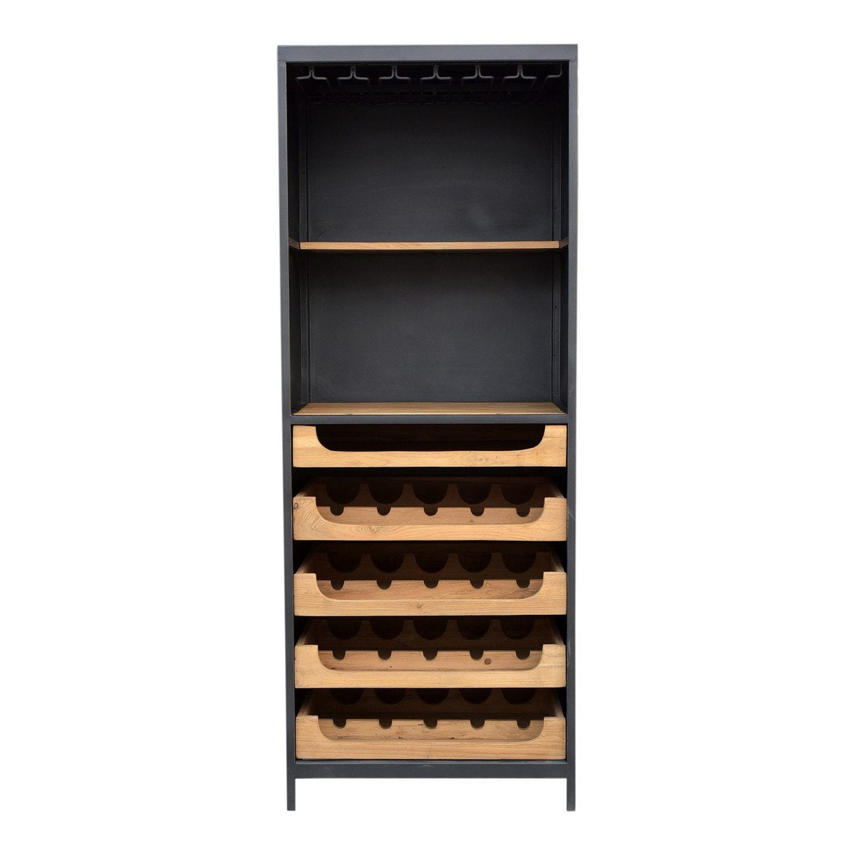 Moe's Home Collection Chefs Teak Wine Bar - DR-1322-24 - Moe's Home Collection - Cabinets - Minimal And Modern - 1