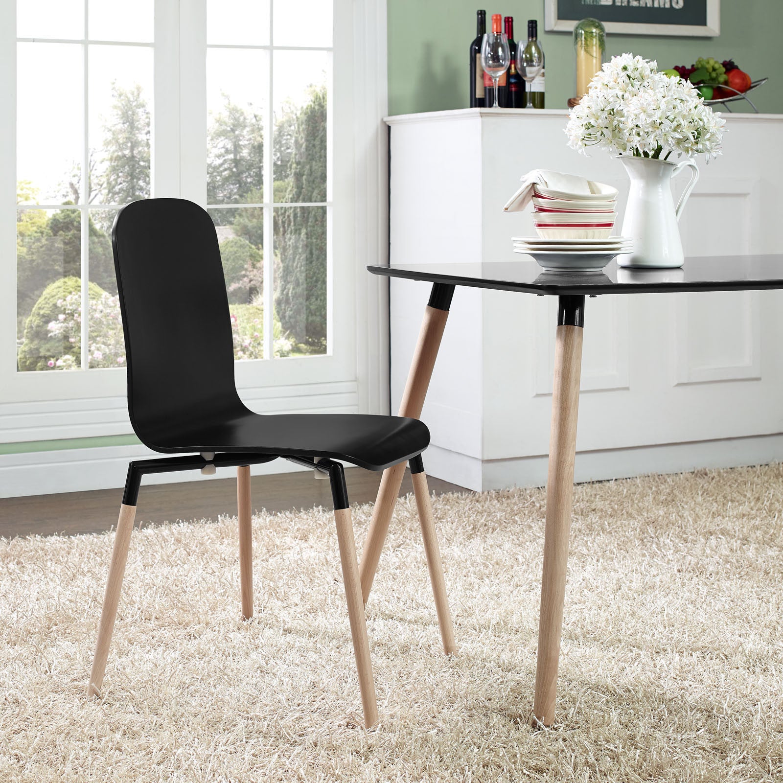 Modway Furniture Stack Modern Dining Wood Side Chair EEI-1054-Minimal & Modern