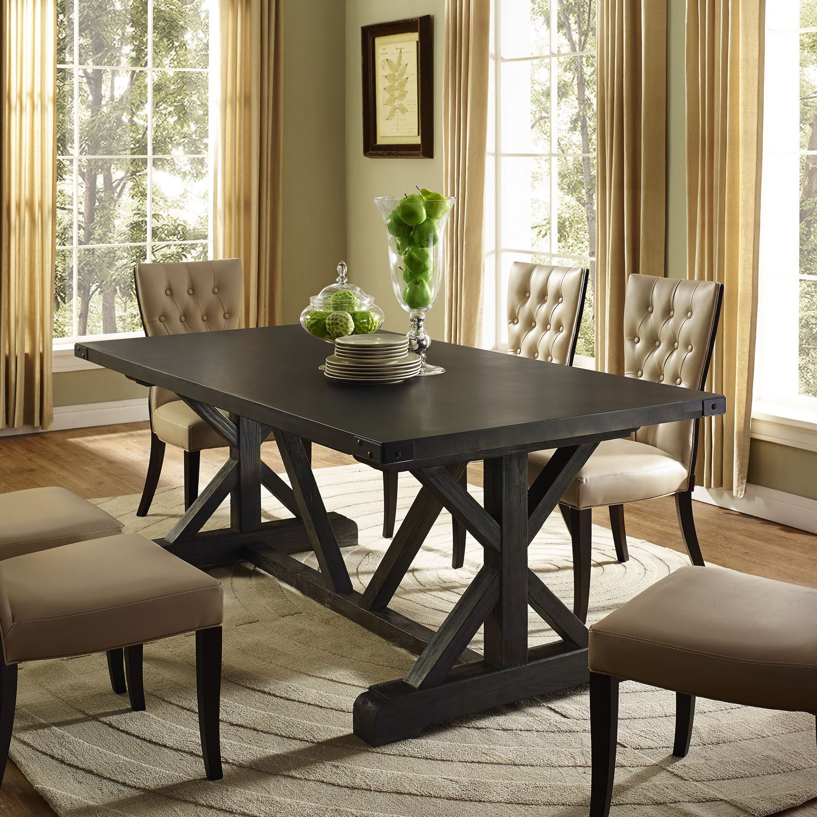 Dark Wooden Dining Table Set : Wooden Dining Tables Natural Table Room ...