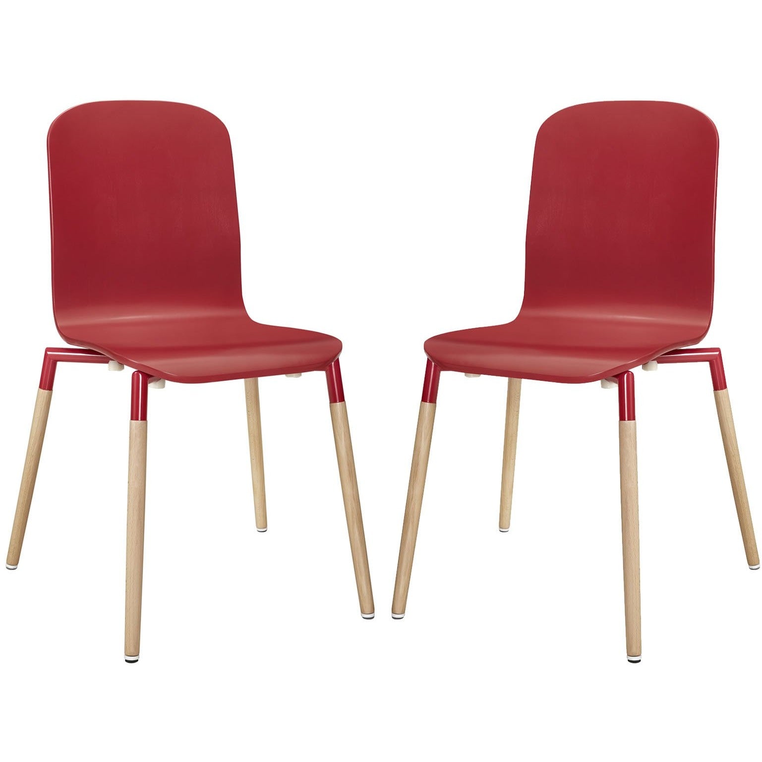 Modway Furniture Modern Stack Dining Chairs Wood Set of 2 - EEI-1372-Minimal & Modern