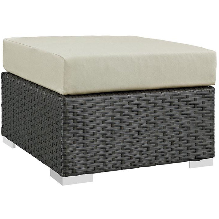 Modway Furniture Modern Sojourn Outdoor Patio Ottoman in Sunbrella EEI-1855-CHC-Minimal & Modern