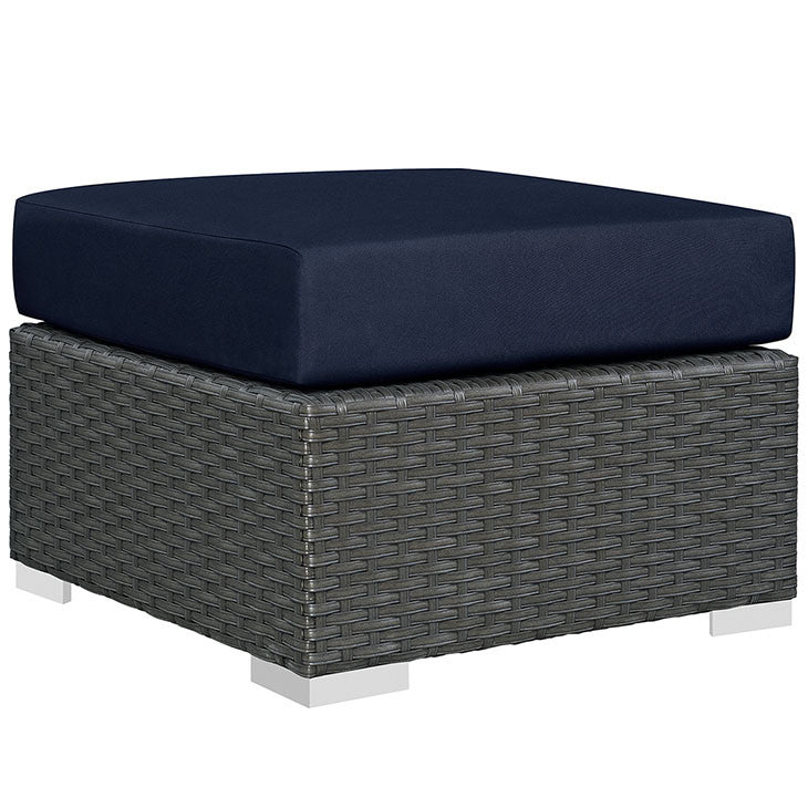 Modway Furniture Modern Sojourn Outdoor Patio Ottoman in Sunbrella EEI-1855-CHC-Minimal & Modern