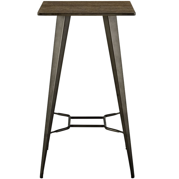 Modway Furniture Metal and Wood Direct Bar Table in Brown EEI-2038-BRN-Minimal & Modern