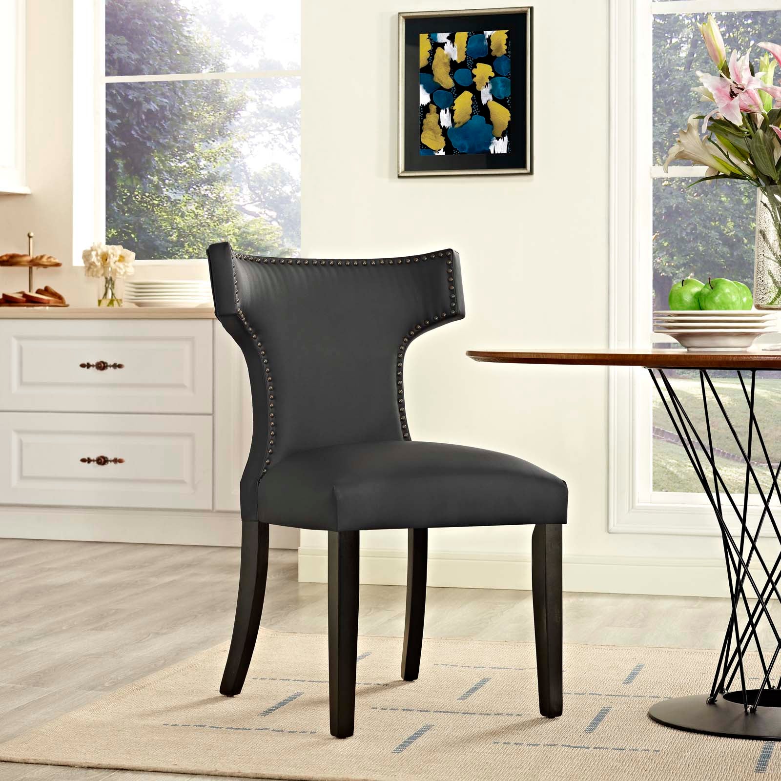 Modway Furniture Modern Curve Vinyl Dining Chair - EEI-2220-Minimal & Modern