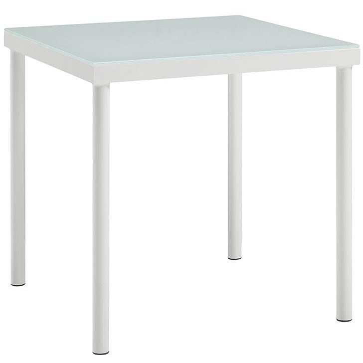 Modway Furniture Modern Harmony Outdoor Patio Aluminum Side Table In White EEI-2604-WHI-Minimal & Modern