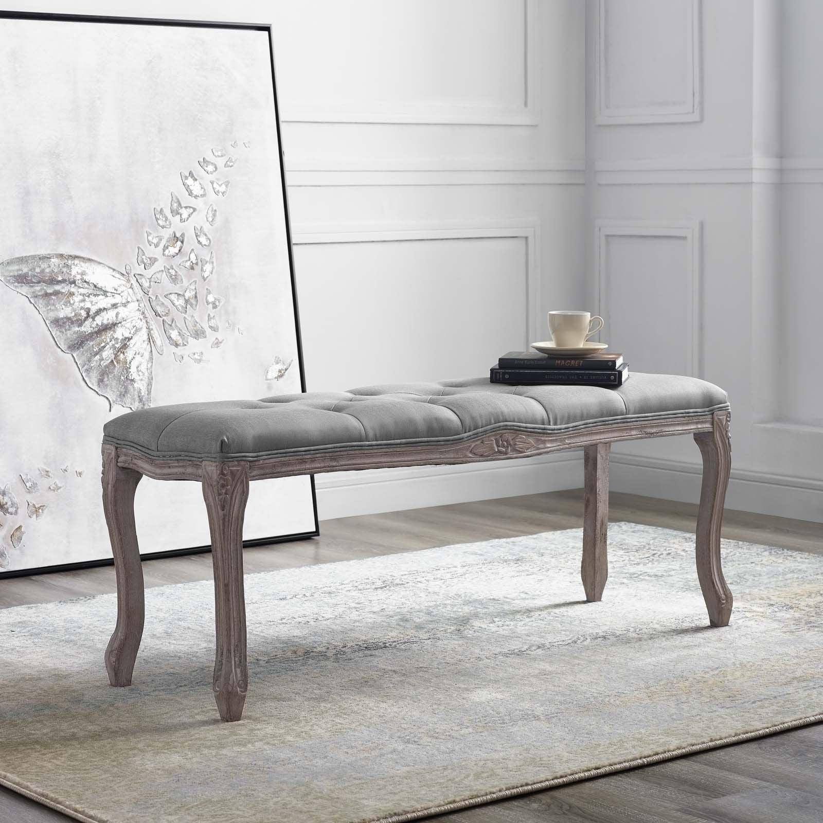 Modway Furniture Modern Regal Vintage French Upholstered Fabric Bench - EEI-2794-Minimal & Modern