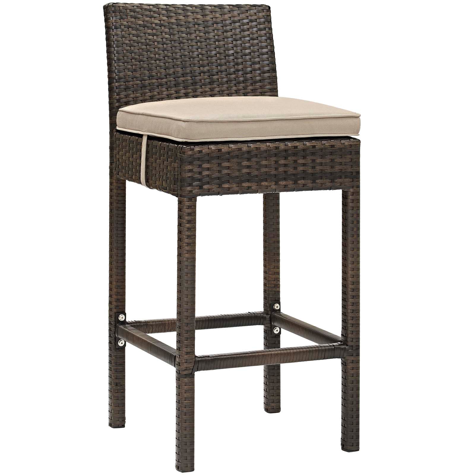 Modway Furniture Modern Conduit Outdoor Patio Wicker Rattan Bar Stool - EEI-2799