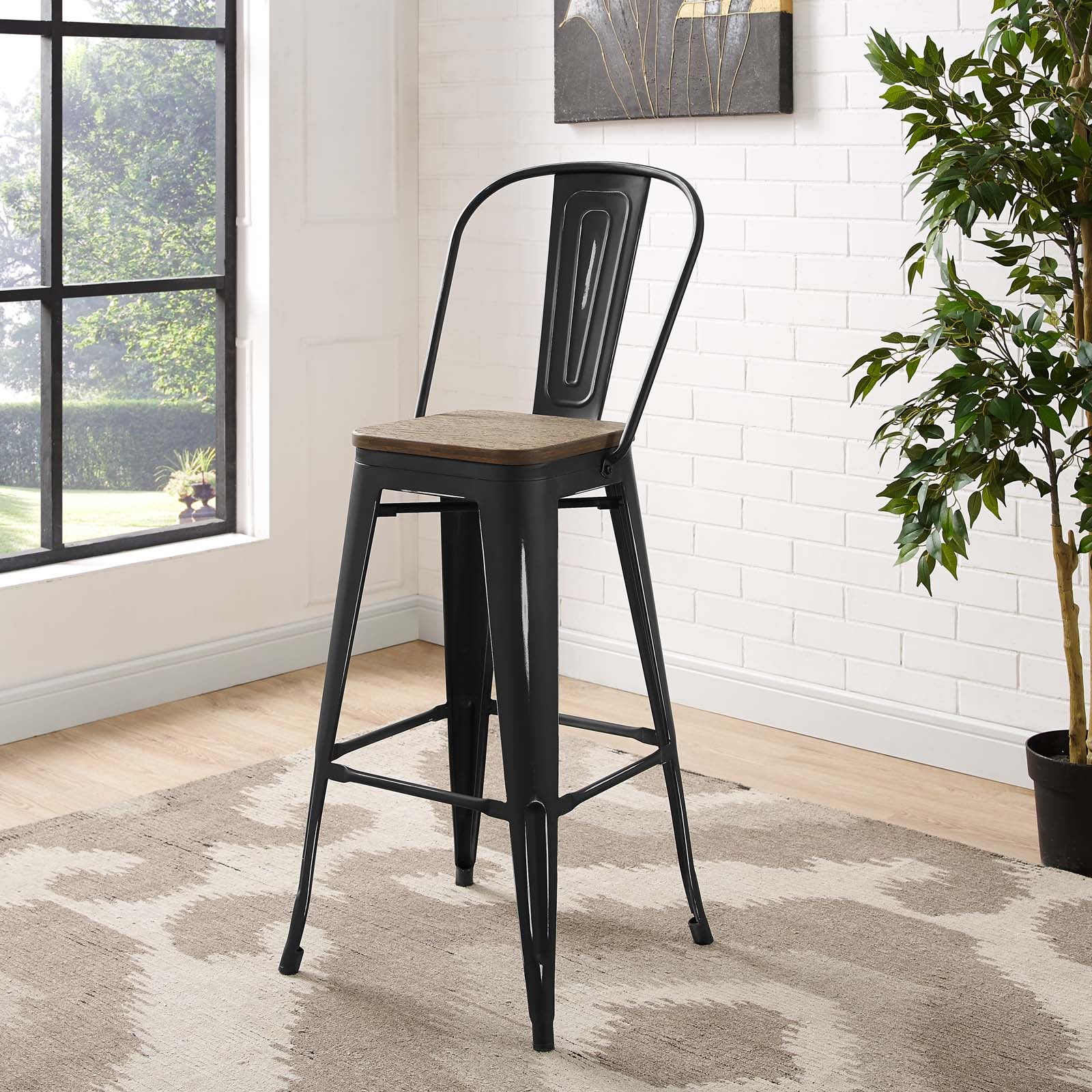 Modway Furniture Modern Promenade Metal Bar Stool - EEI-2816-Minimal & Modern