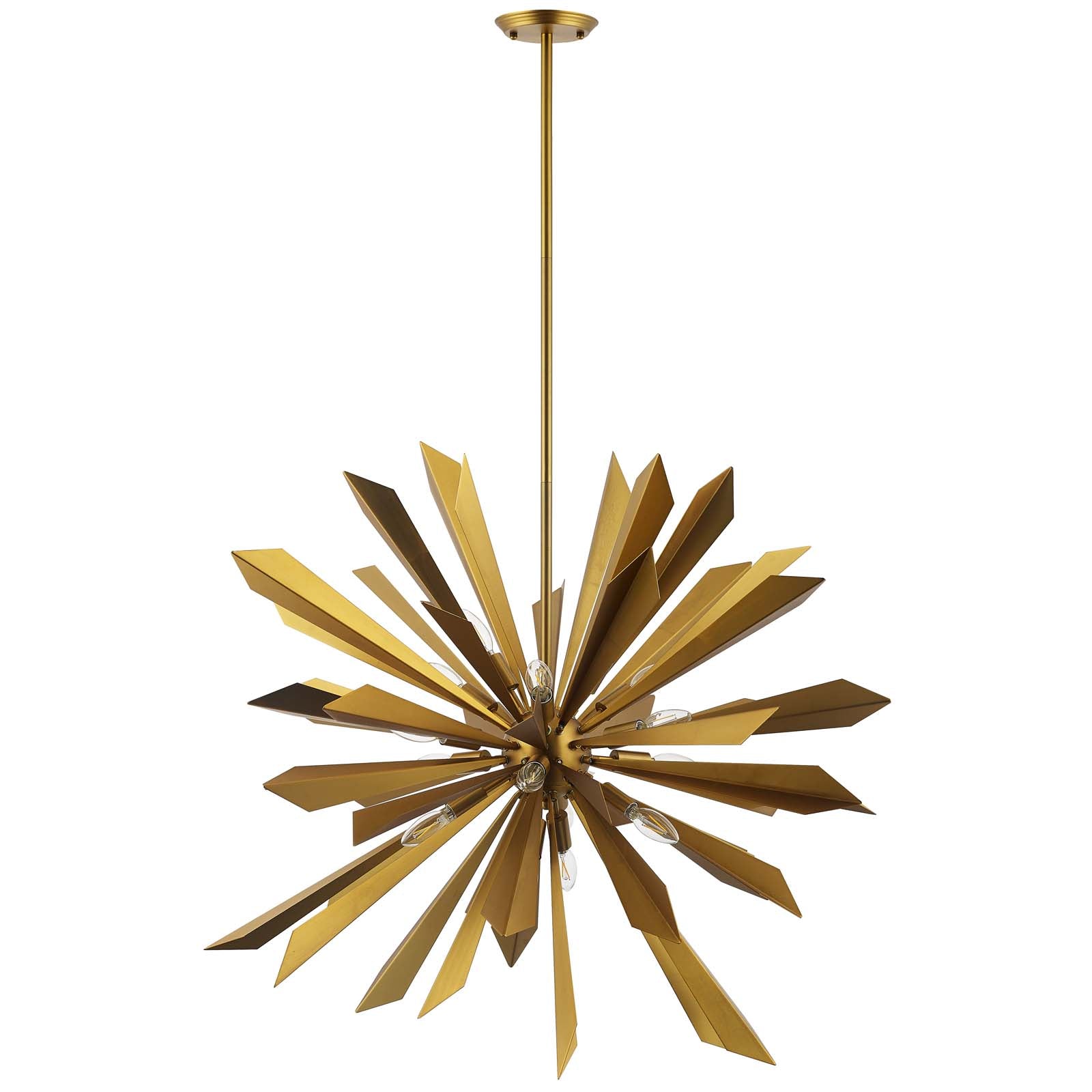 Modway Furniture Modern Pervade Starburst Brass Pendant Light Chandelier - EEI-2894