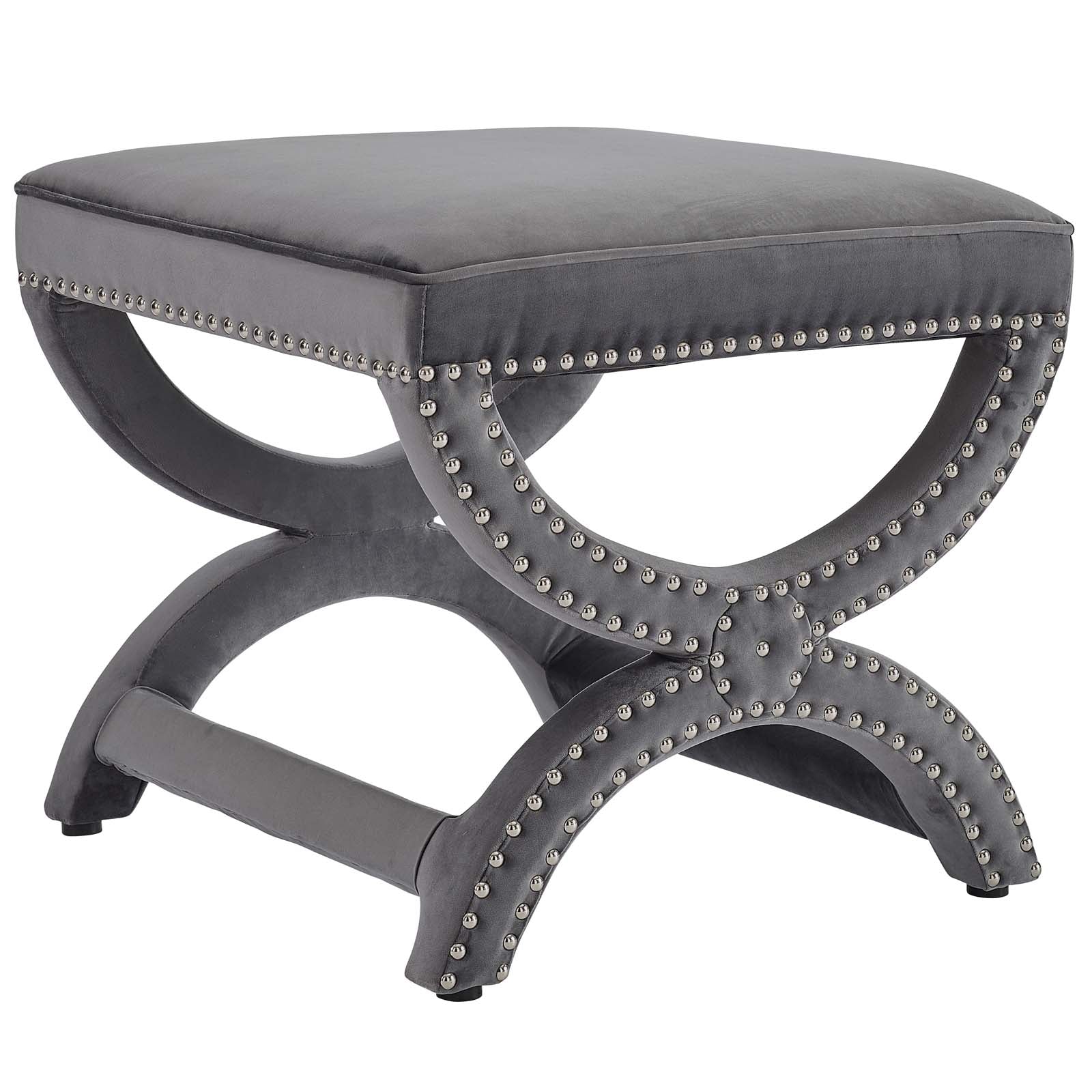 Modway Furniture Modern Expound Upholstered Nailhead Trim Performance Velvet Ottoman - EEI-3068