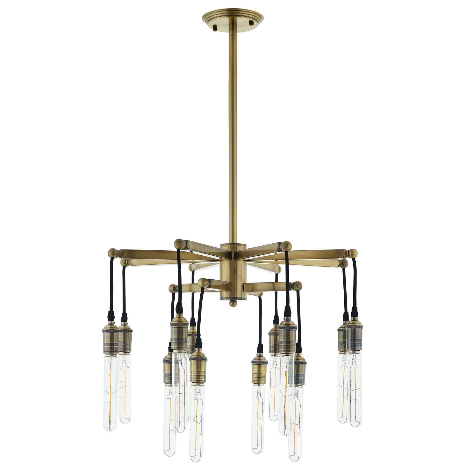 Modway Furniture Modern Resolve Antique Brass Ceiling Light Pendant Chandelier - EEI-3274