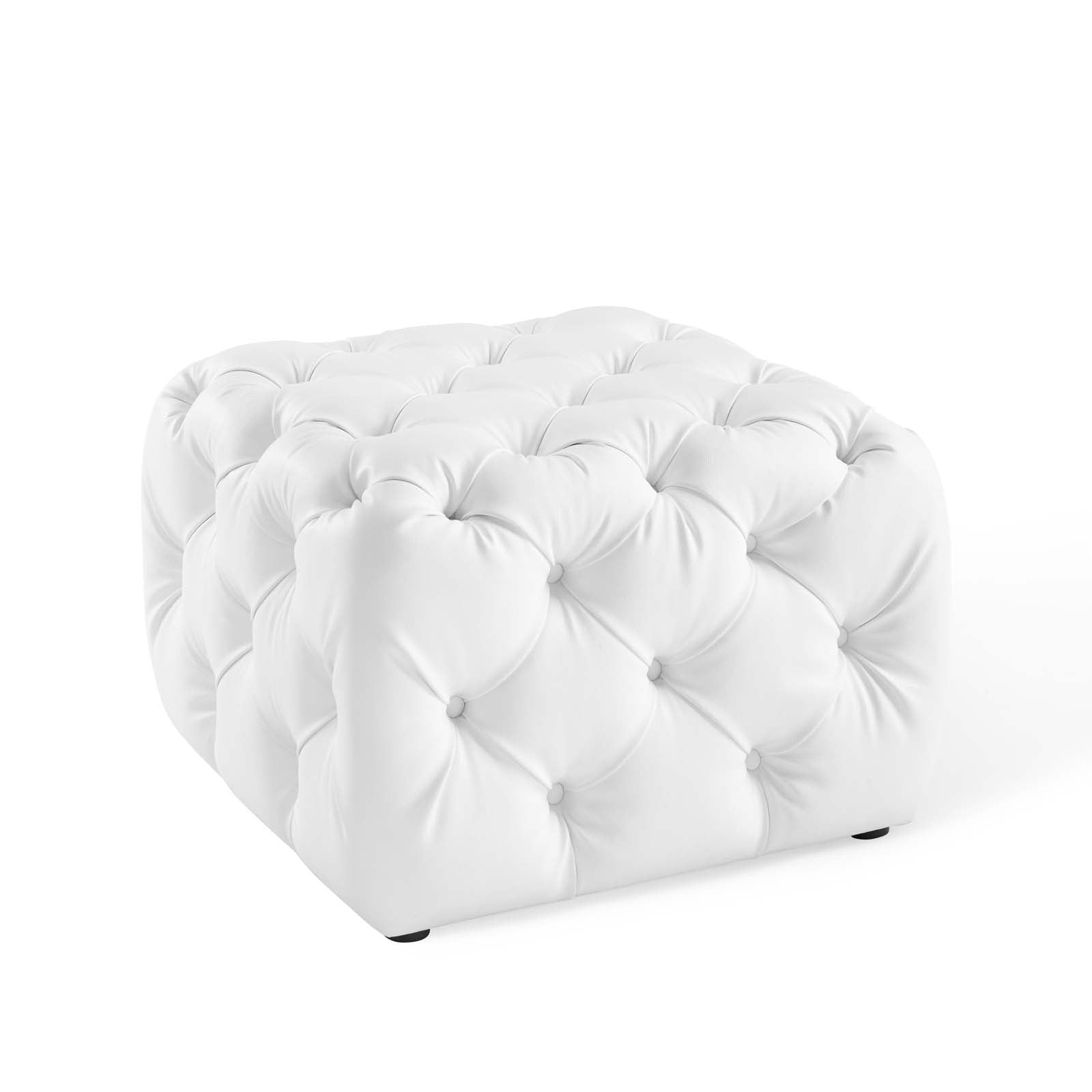 Modway Furniture Modern Amour Tufted Button Square Faux Leather Ottoman - EEI-3775