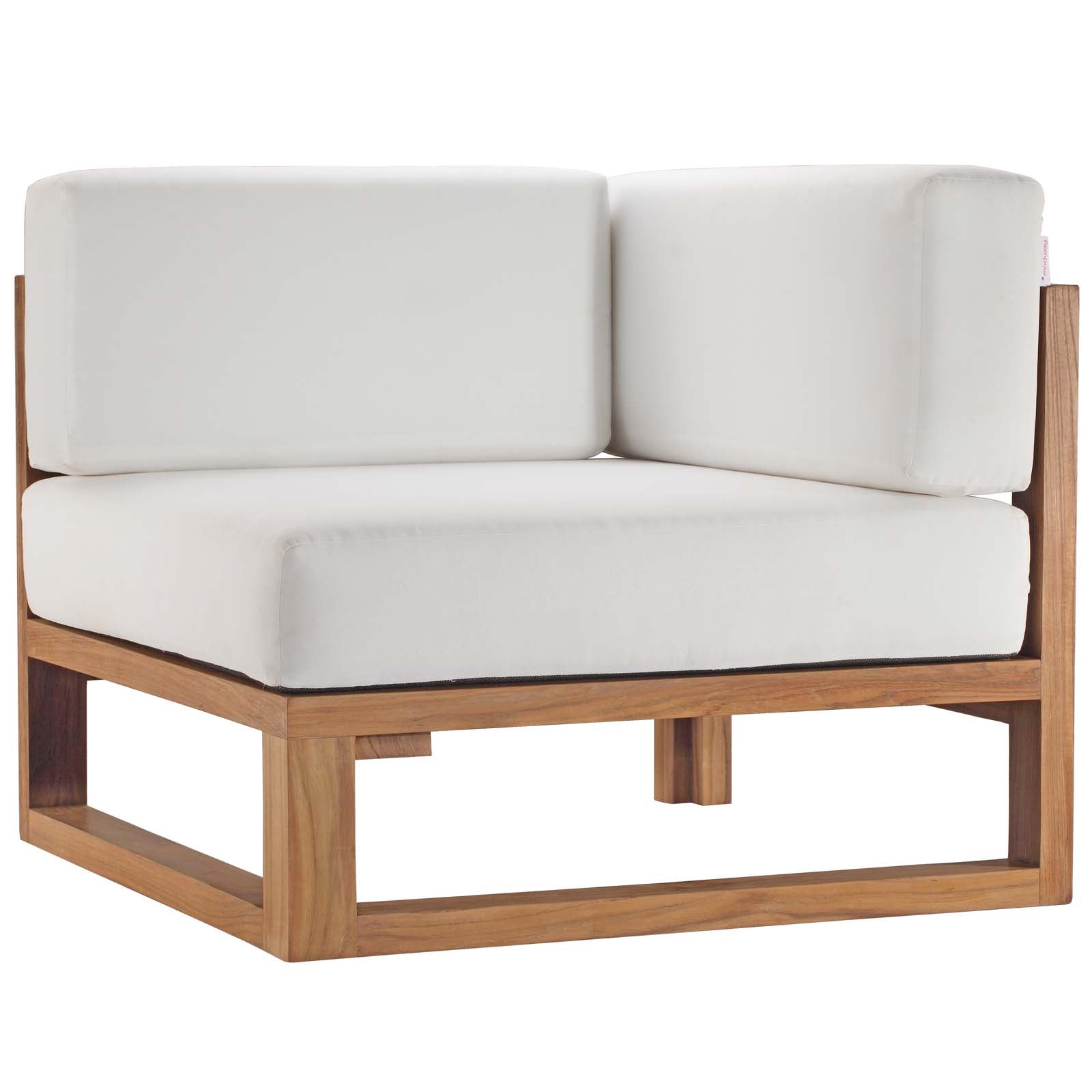 Modway Furniture Modern Upland Outdoor Patio Teak Wood Corner Chair - EEI-4126