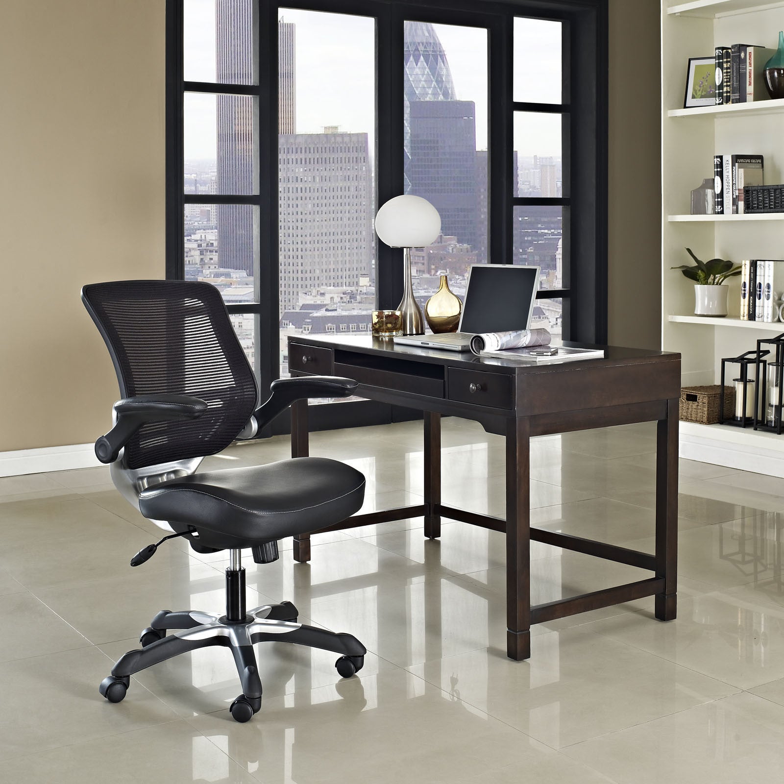 Modway Modern Edge Vinyl Adjustable Computer Office Chair EEI-595-Minimal & Modern