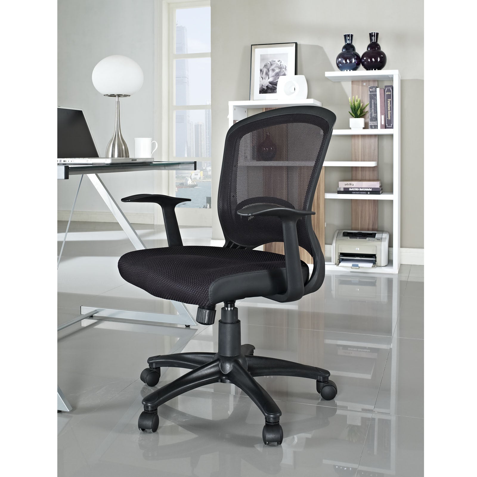 Modway Modern Pulse Mesh Adjustable Computer Office Chair EEI-758-BLK-Minimal & Modern