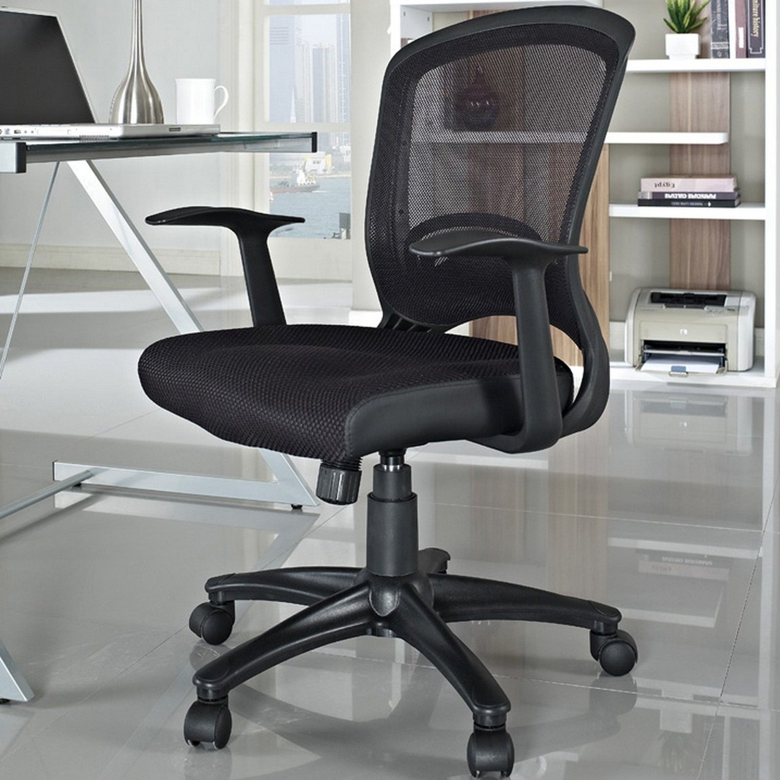 Modway Modern Pulse Mesh Adjustable Computer Office Chair EEI-758-BLK-Minimal & Modern