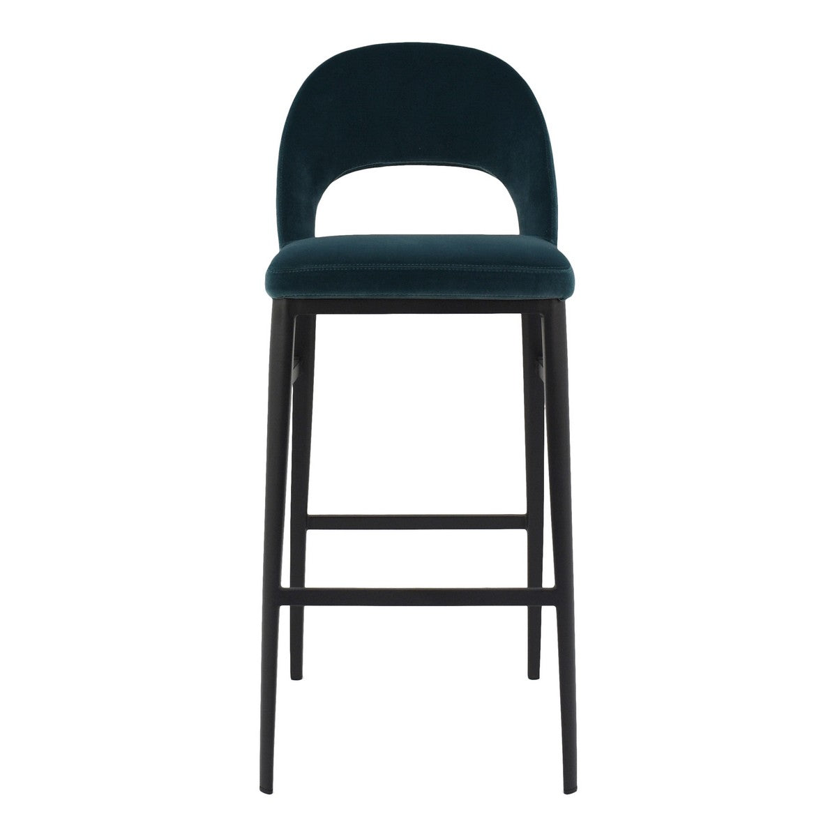 Moe's Home Collection Roger Barstool Teal Velvet - EJ-1037-36 - Moe's Home Collection - Bar Stools - Minimal And Modern - 1