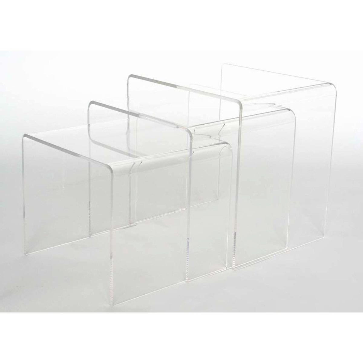 Baxton Studio Acrylic Nesting Table 3-Pc Table Set Display Stands Baxton Studio-coffee tables-Minimal And Modern - 1