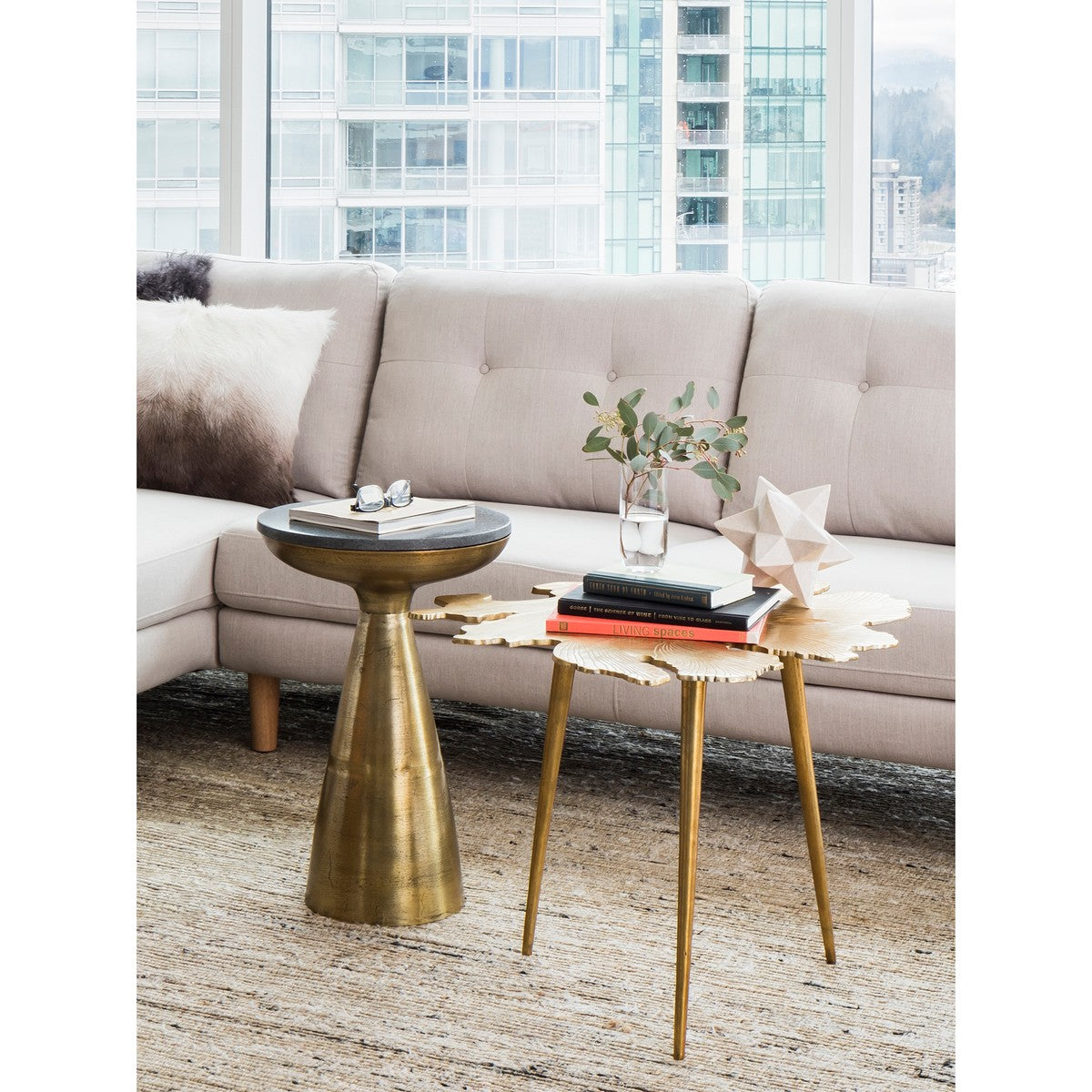 Moe's Home Collection Amoeba Side Table Gold - FI-1006-32 - Moe's Home Collection - side tables - Minimal And Modern - 1