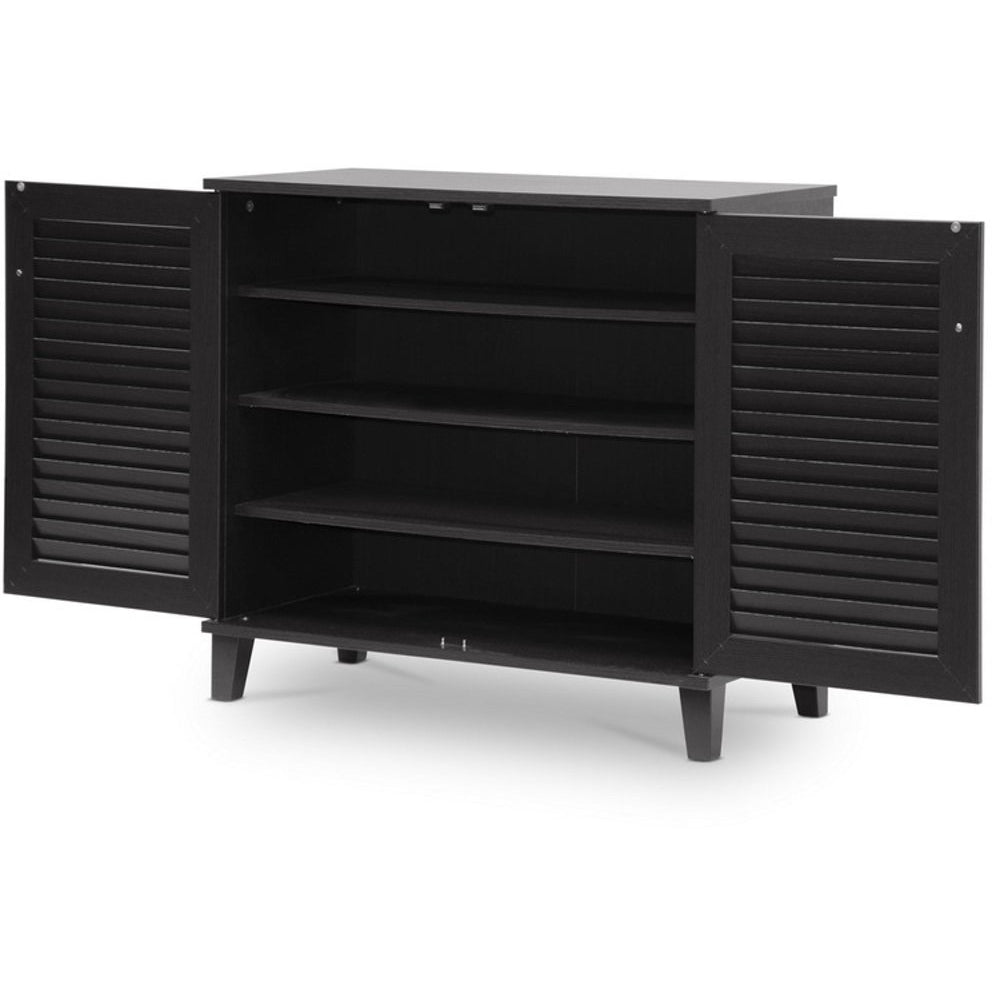 Baxton Studio Coolidge Espresso Shoe-Storage Cabinet Baxton Studio--Minimal And Modern - 3