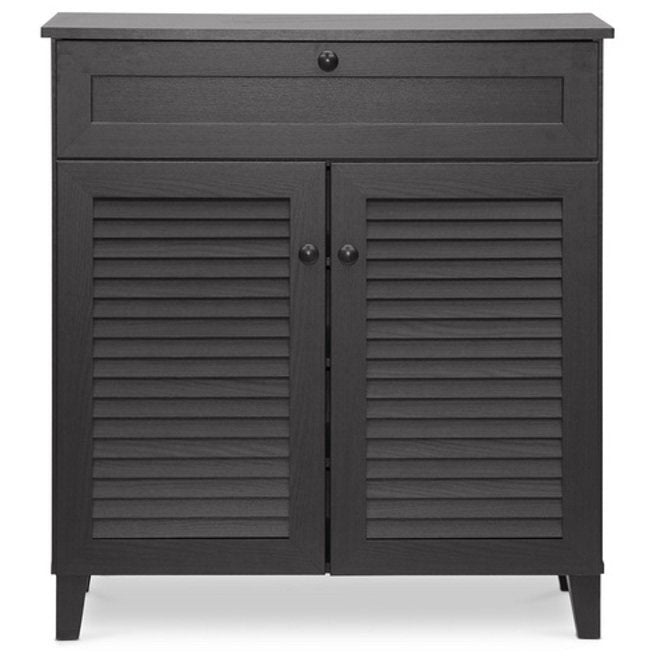 Baxton Studio Calvin Espresso Shoe-Storage Cabinet Baxton Studio--Minimal And Modern - 1