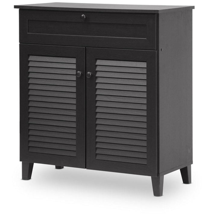 Baxton Studio Calvin Espresso Shoe-Storage Cabinet Baxton Studio--Minimal And Modern - 2