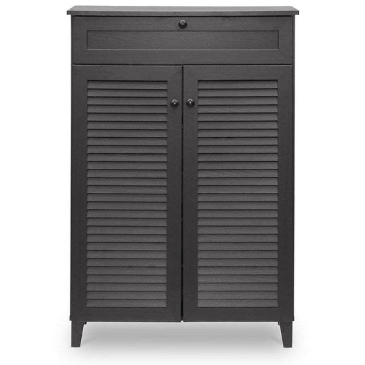 Baxton Studio Harding Espresso Shoe-Storage Cabinet Baxton Studio--Minimal And Modern - 1