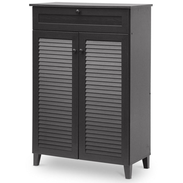 Baxton Studio Harding Espresso Shoe-Storage Cabinet Baxton Studio--Minimal And Modern - 2