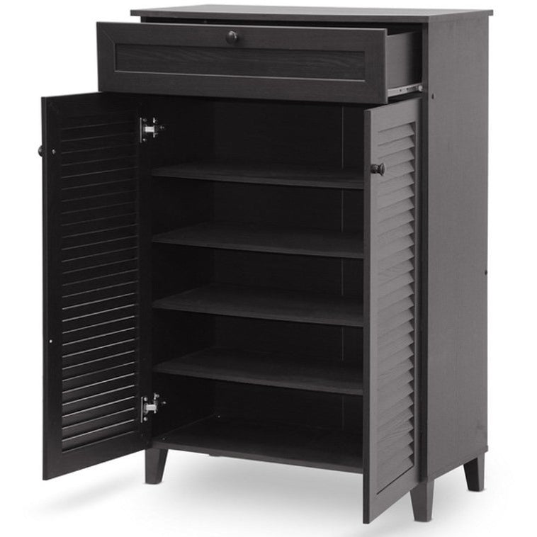 Baxton Studio Harding Espresso Shoe-Storage Cabinet Baxton Studio--Minimal And Modern - 3