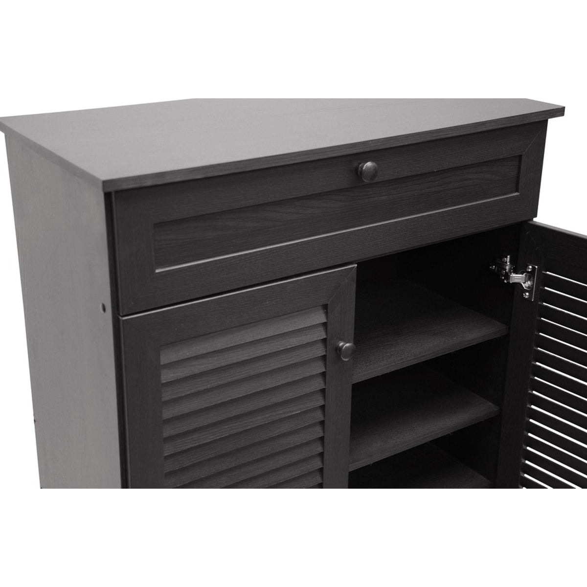 Baxton Studio Harding Espresso Shoe-Storage Cabinet Baxton Studio--Minimal And Modern - 4