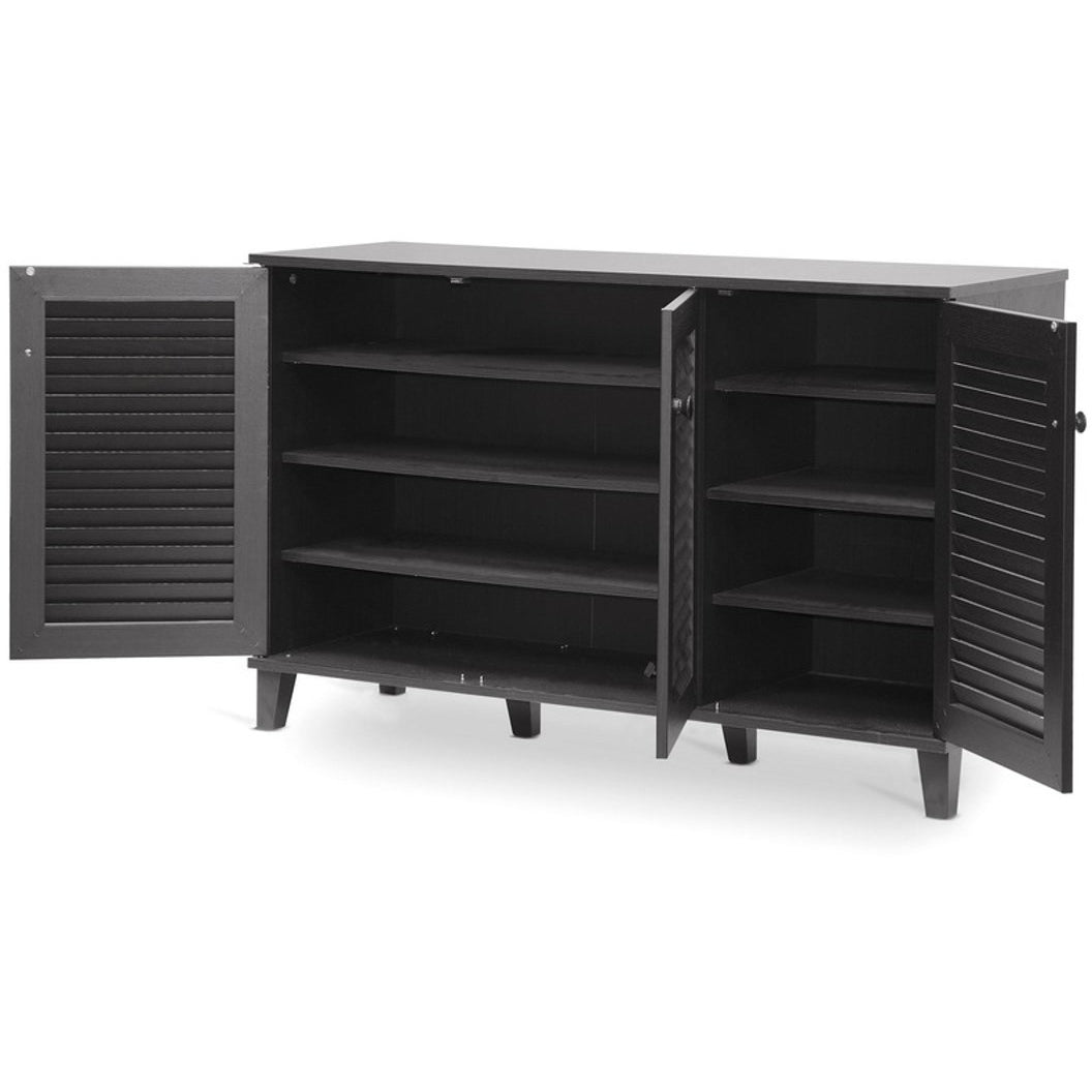 Baxton Studio Warren Espresso Shoe-Storage Cabinet Baxton Studio--Minimal And Modern - 2