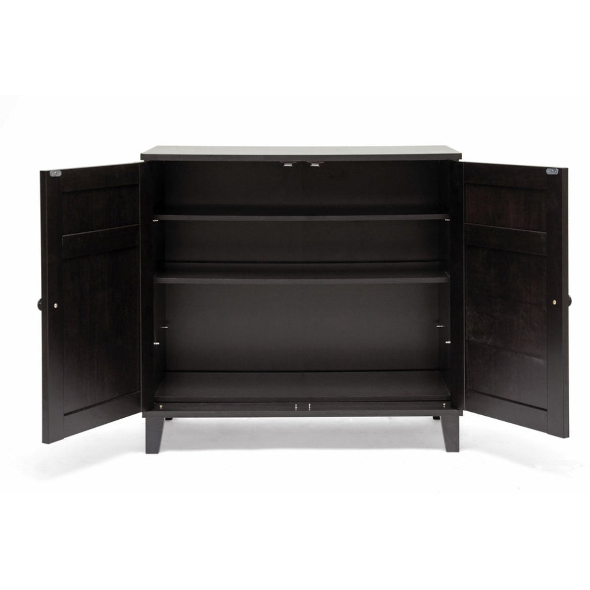 Baxton Studio Glidden Dark Brown Wood Modern Shoe Cabinet (Short) Baxton Studio--Minimal And Modern - 3