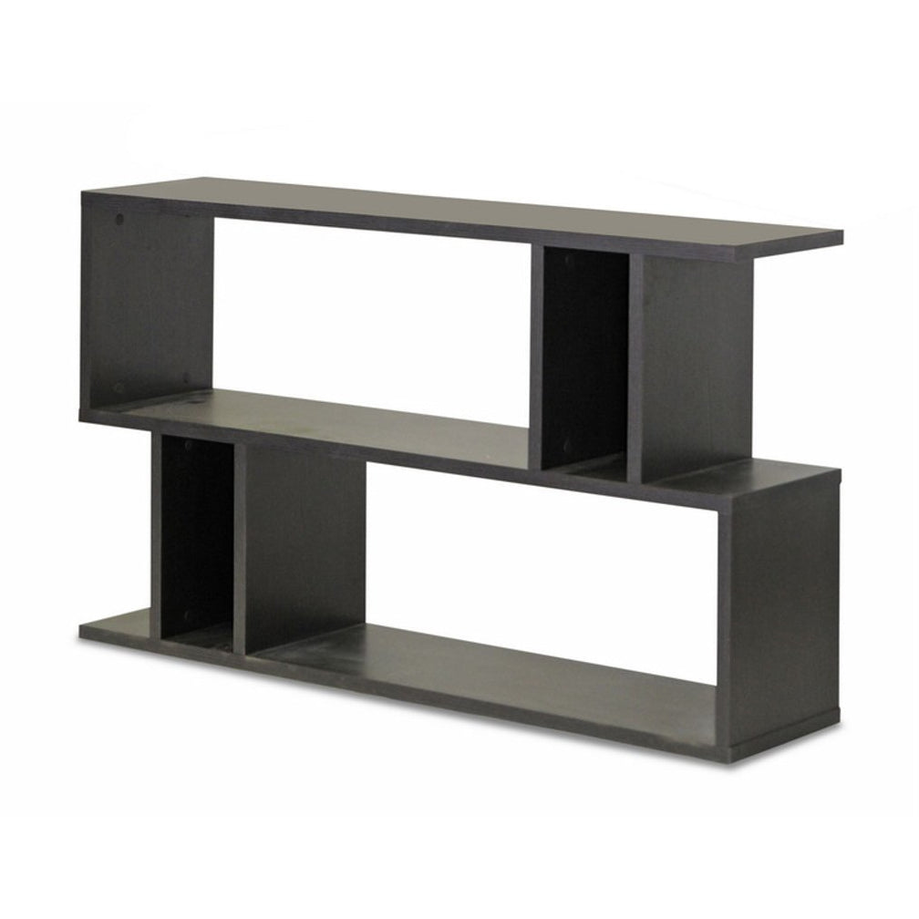 Baxton Studio Goodwin 2-Level Dark Brown Modern Bookshelf Baxton Studio--Minimal And Modern - 2