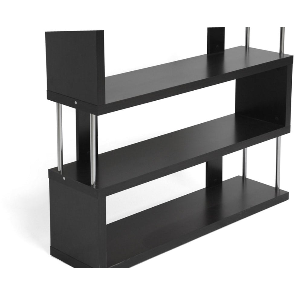 Baxton Studio Barnes Dark Brown Three-Shelf Modern Bookcase  Baxton Studio--Minimal And Modern - 2