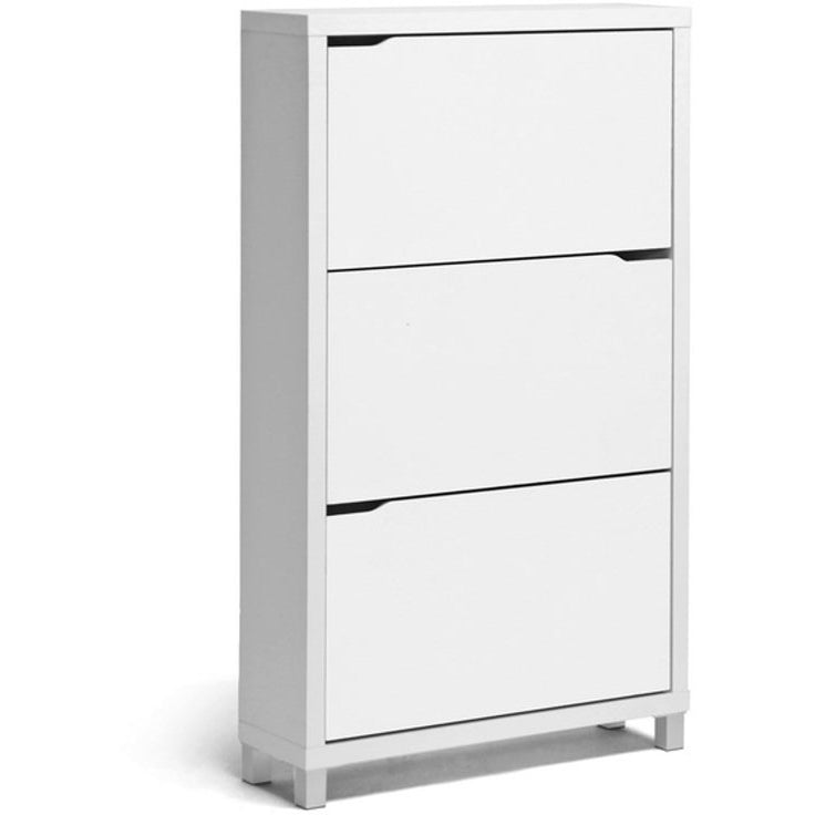 Baxton Studio Simms White Modern Shoe Cabinet Baxton Studio--Minimal And Modern - 1