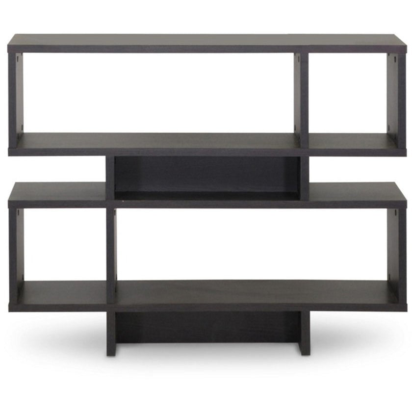 Baxton Studio Cassidy 4-Level Dark Brown Modern Bookshelf Baxton Studio--Minimal And Modern - 1