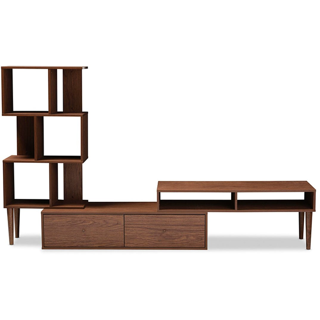 Baxton Studio Haversham Mid-century Retro Modern TV Stand Entertainment Center and Display Unit Baxton Studio-TV Stands-Minimal And Modern - 1