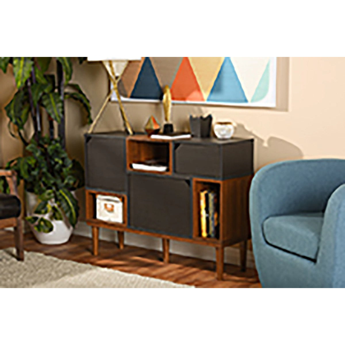 Baxton Studio Anderson Mid-century Retro Modern Oak and Espresso Wood Sideboard Storage Cabinet Baxton Studio--Minimal And Modern - 5