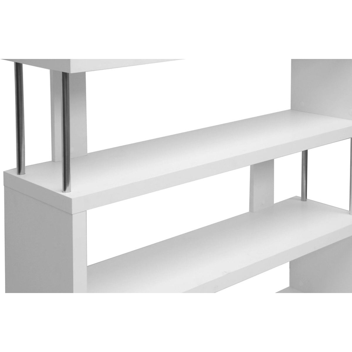 Baxton Studio Barnes White Six-Shelf Modern Bookcase Baxton Studio--Minimal And Modern - 3