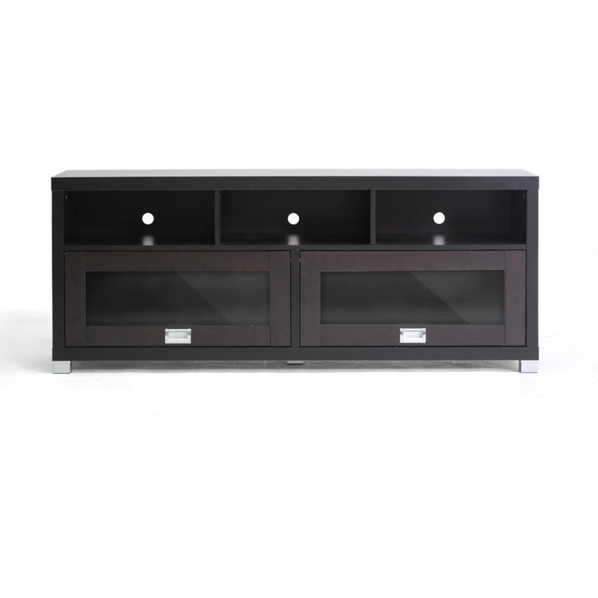 Baxton Studio Swindon Modern TV Stand with Glass Doors Baxton Studio-TV Stands-Minimal And Modern - 1