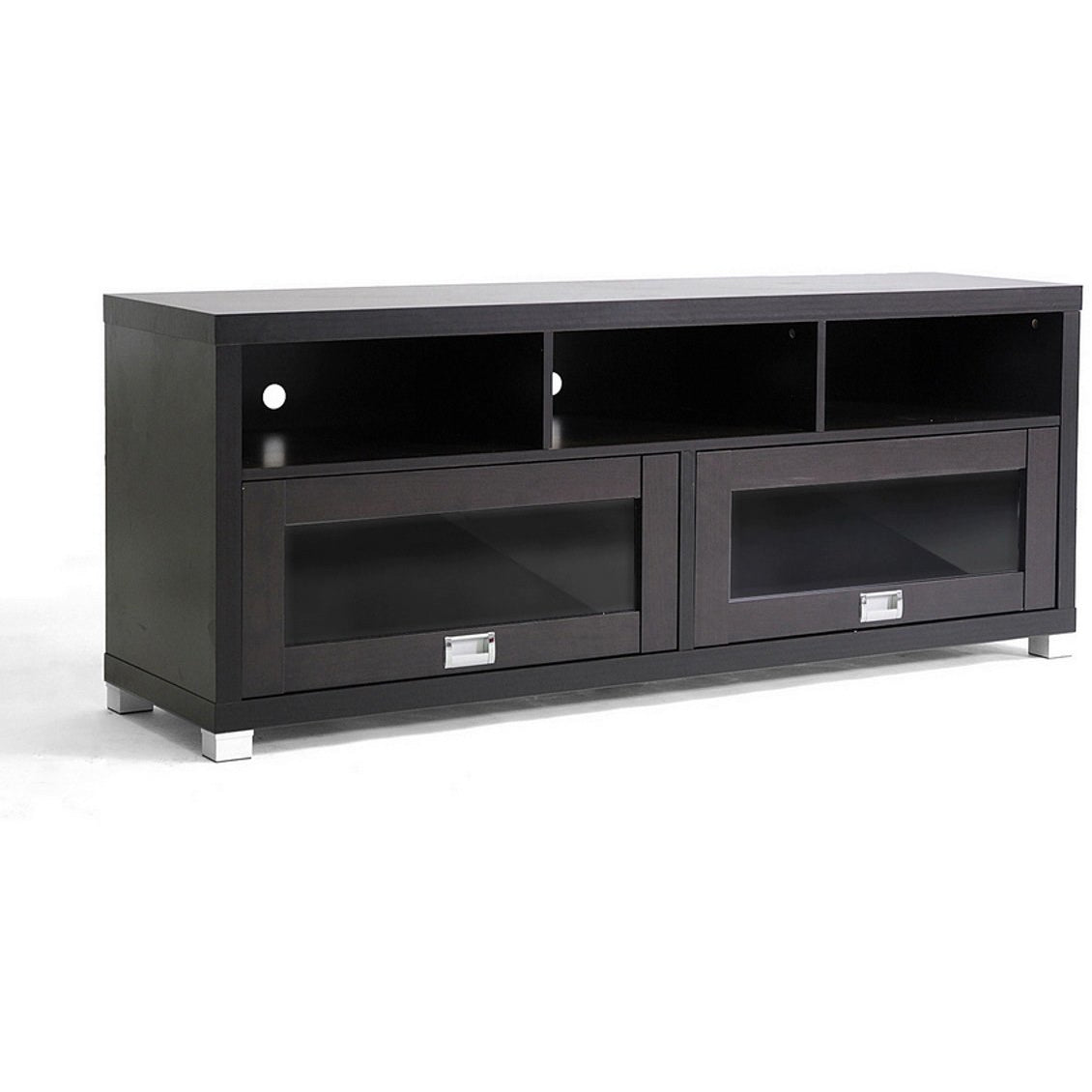 Baxton Studio Swindon Modern TV Stand with Glass Doors Baxton Studio-TV Stands-Minimal And Modern - 2