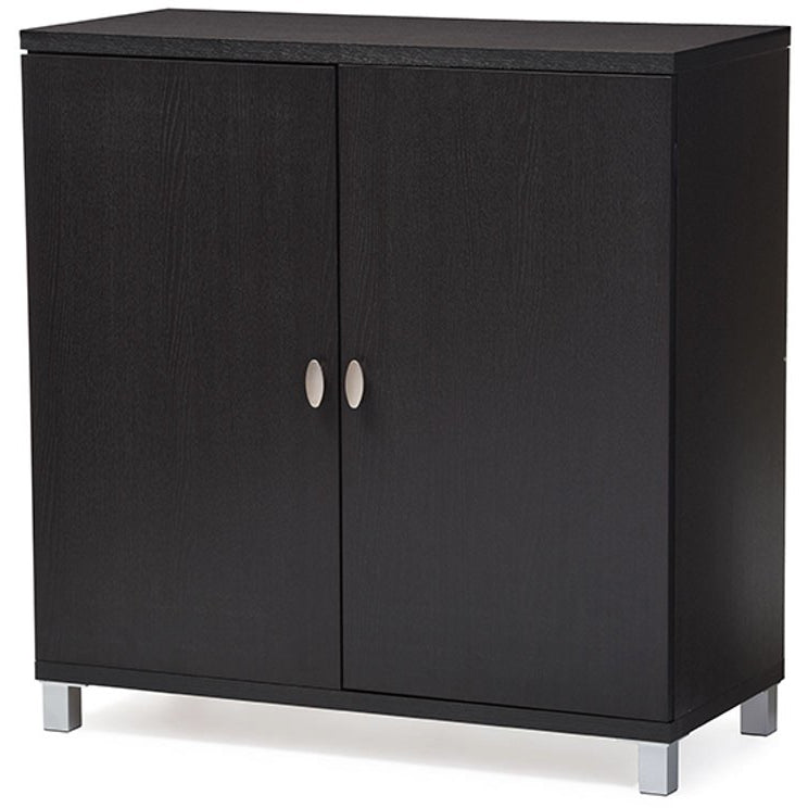 Baxton Studio Marcy Modern and Contemporary Dark Brown Wood Entryway Handbags or School Bags Storage Sideboard Cabinet Baxton Studio--Minimal And Modern - 2