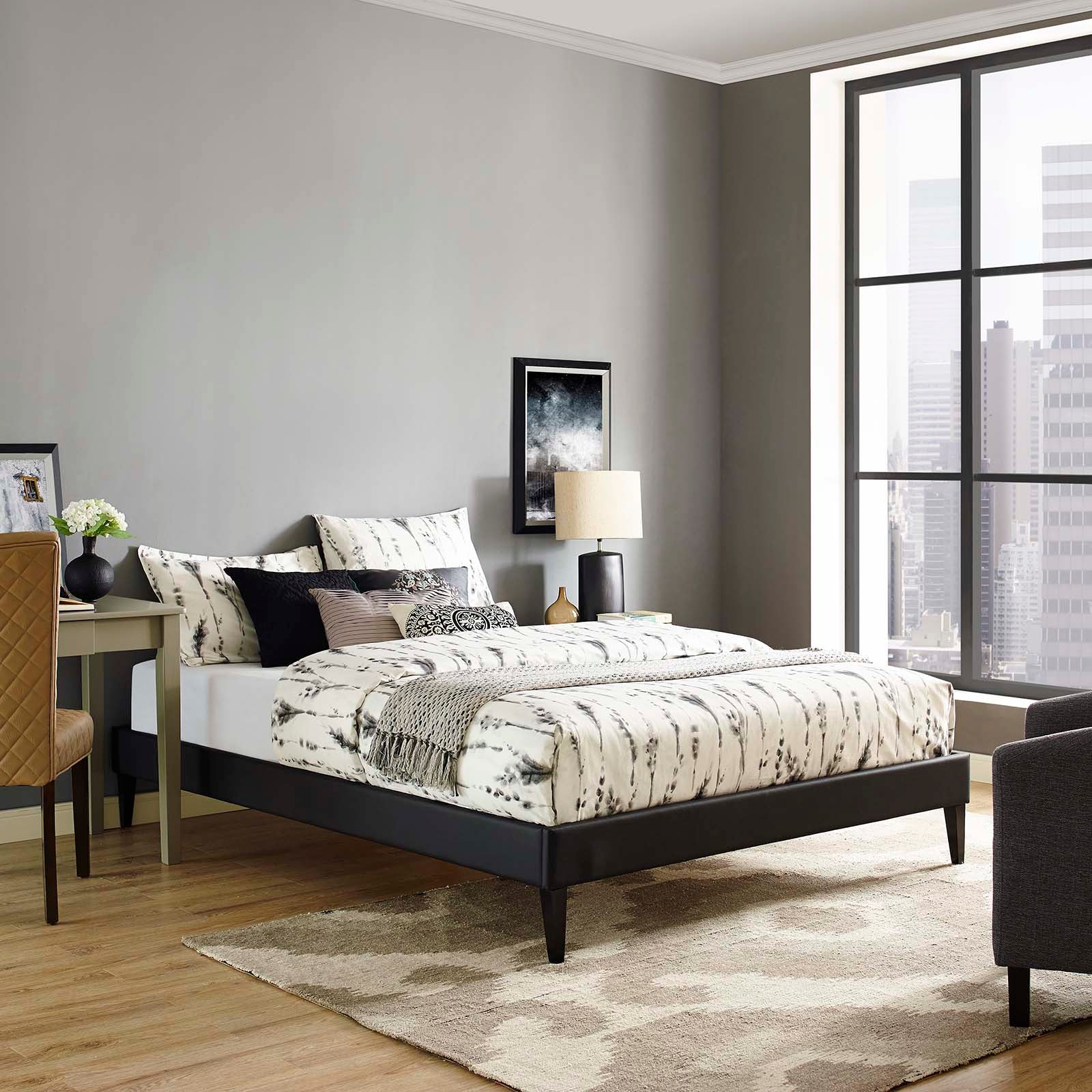 Modway Furniture Modern Tessie Full Bed Frame with Squared Tapered Legs - MOD-5896-Minimal & Modern