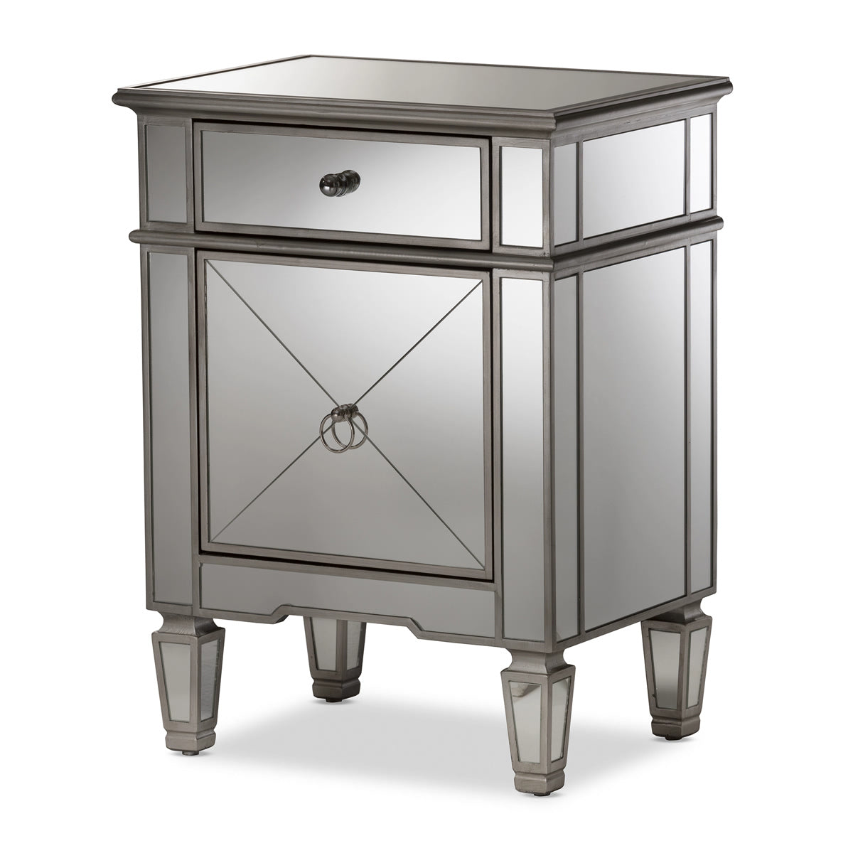 Baxton Studio Claudia Hollywood Regency Glamour Style Mirrored Nightstand Baxton Studio-nightstands-Minimal And Modern - 2