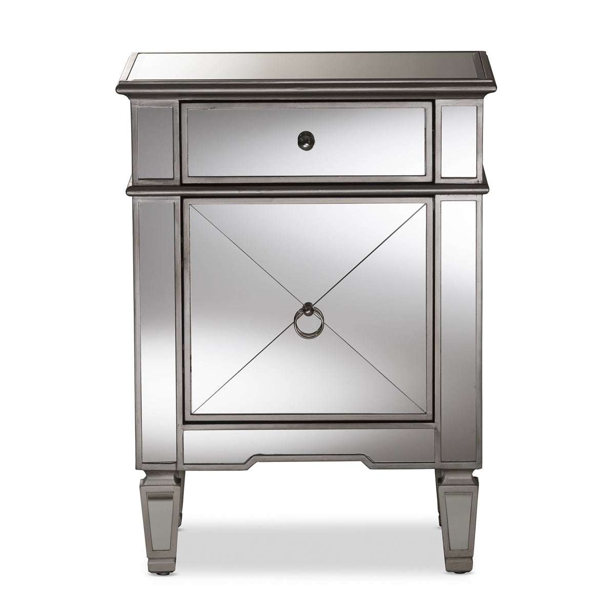 Baxton Studio Claudia Hollywood Regency Glamour Style Mirrored Nightstand Baxton Studio-nightstands-Minimal And Modern - 4