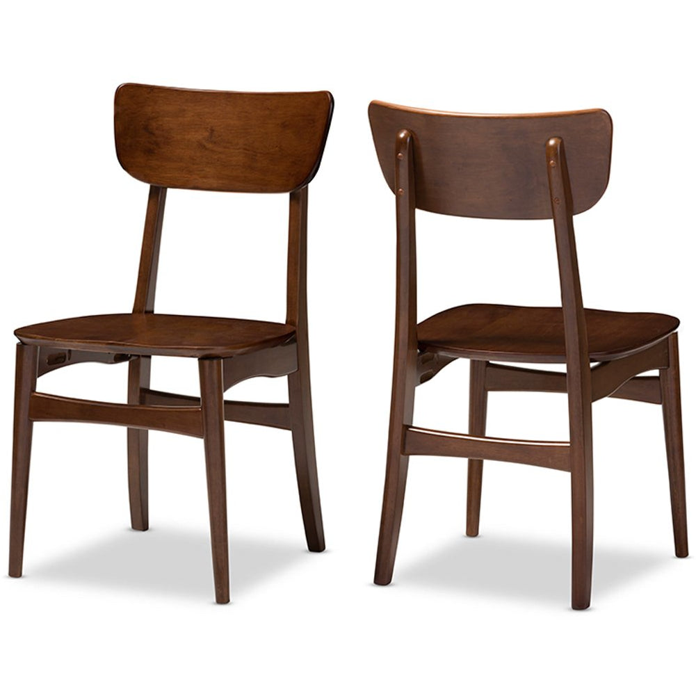 Baxton Studio Netherlands Mid-century Modern Scandinavian Style Dark Walnut Bent Wood Dining Side Chair (Set of 2) Baxton Studio-dining chair-Minimal And Modern - 3