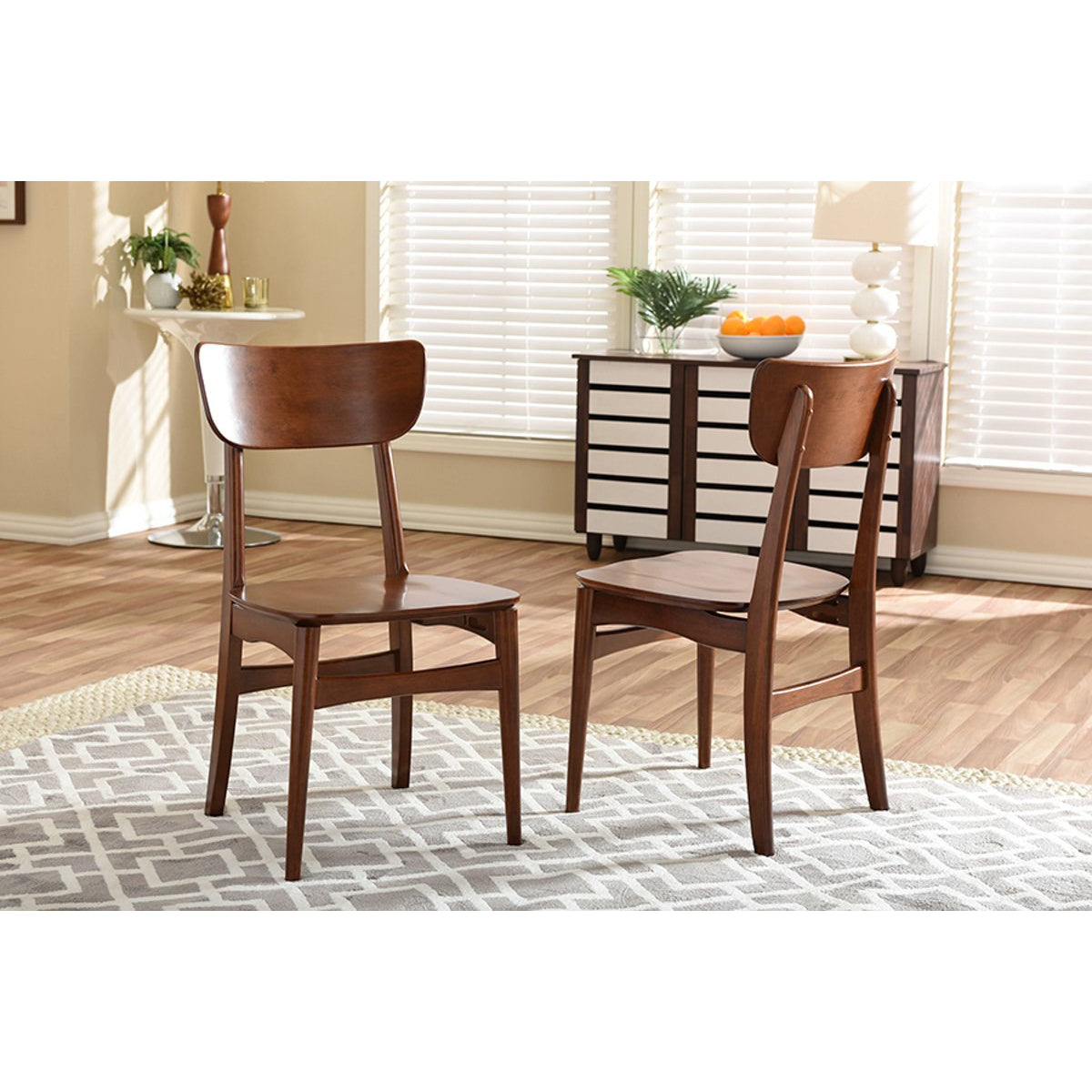 Baxton Studio Netherlands Mid-century Modern Scandinavian Style Dark Walnut Bent Wood Dining Side Chair (Set of 2) Baxton Studio-dining chair-Minimal And Modern - 4