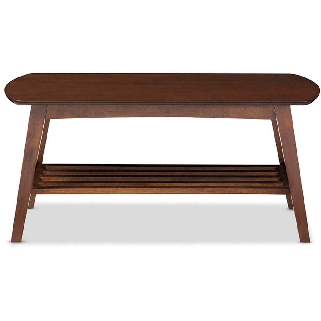 Baxton Studio Sacramento Mid-century Modern Scandinavian Style Dark Walnut Coffee Table Baxton Studio-coffee tables-Minimal And Modern - 1