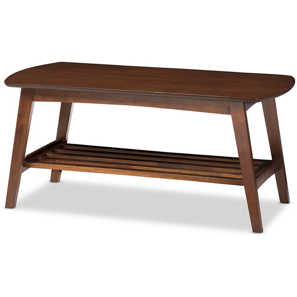 Baxton Studio Sacramento Mid-century Modern Scandinavian Style Dark Walnut Coffee Table Baxton Studio-coffee tables-Minimal And Modern - 2